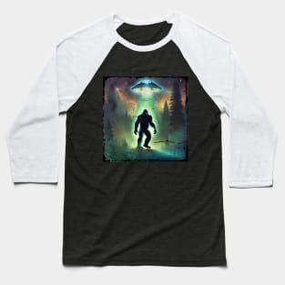 Beam Up Bigfoot Baseball T-Shirt